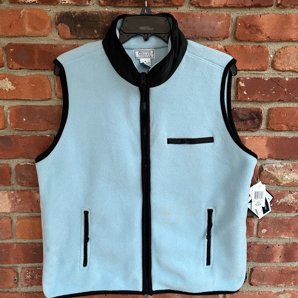 NWT Jennifer Moore Light Blue Fleece Vest